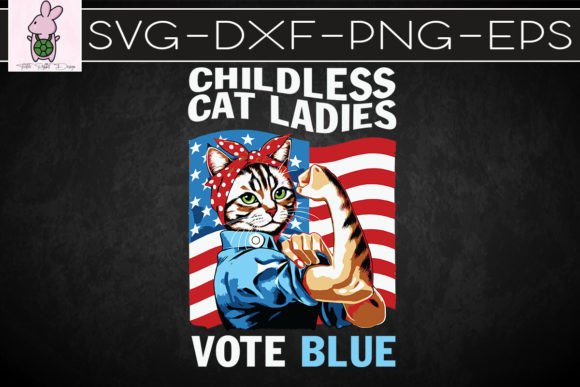 Childless Cat Ladies Blue Vintage SVG