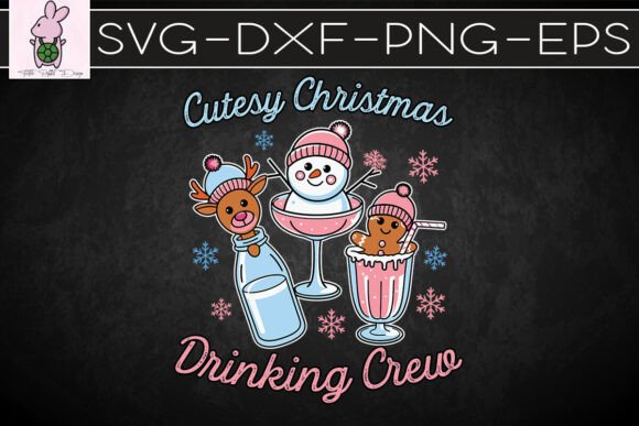 Cutesy Christmas Drinking Crew SVG